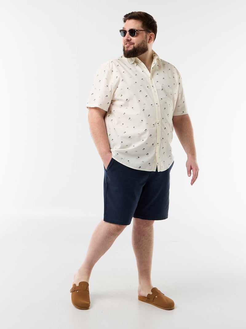 Chemise manches courtes à motif Blanc - Kiabi