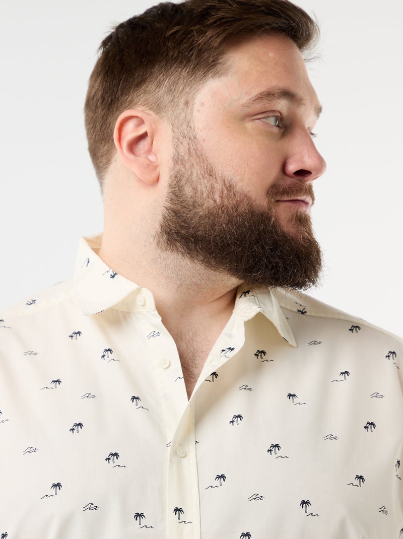 Chemise manches courtes à motif Blanc - Kiabi