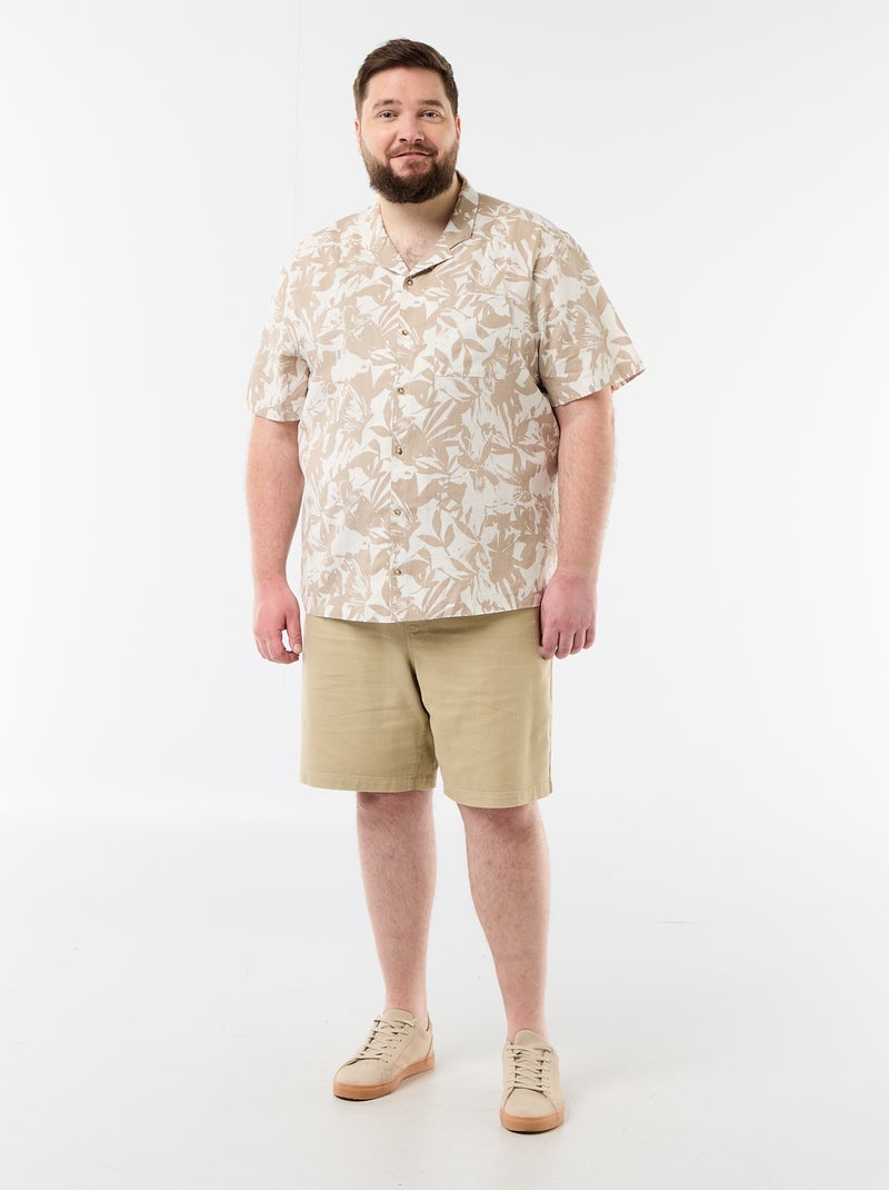 Chemise manches courtes à motif Blanc - Kiabi