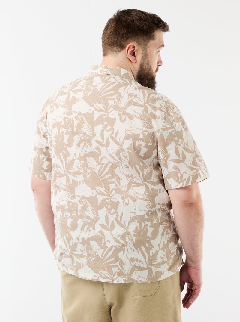 Chemise manches courtes à motif Blanc - Kiabi