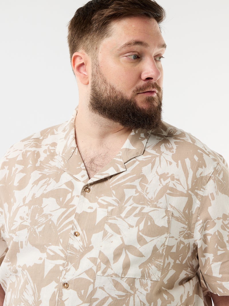 Chemise manches courtes à motif Blanc - Kiabi