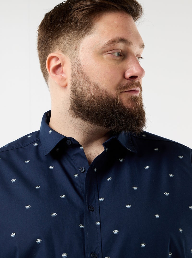 Chemise manches courtes à motif Bleu - Kiabi