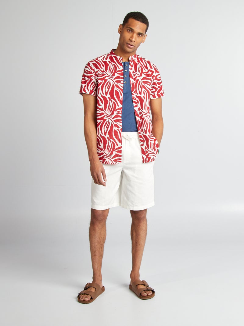 Chemise manches courtes à motif Rouge - Kiabi