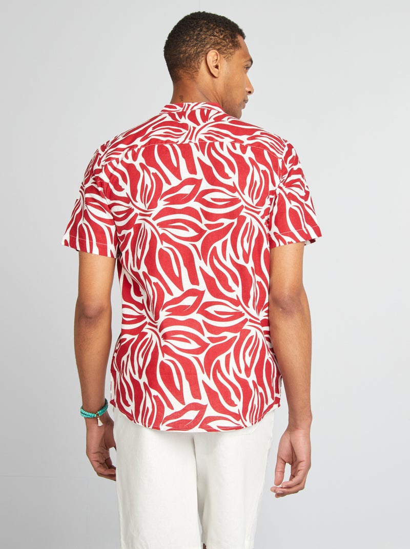 Chemise manches courtes à motif Rouge - Kiabi