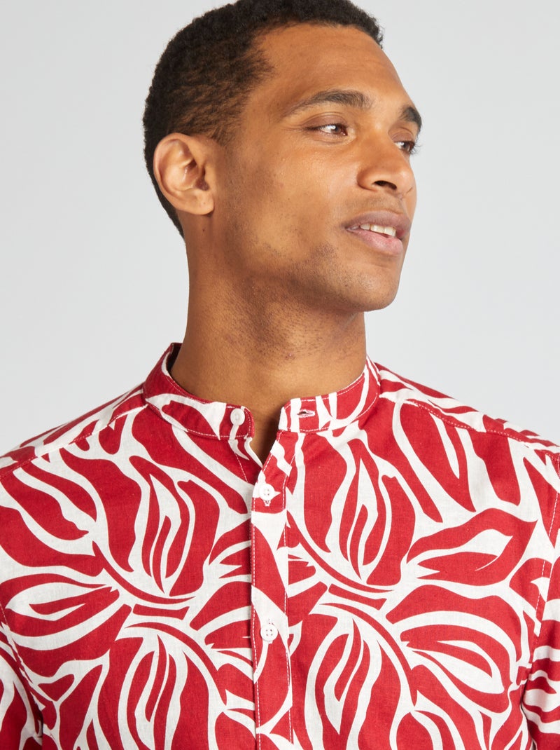 Chemise manches courtes à motif Rouge - Kiabi