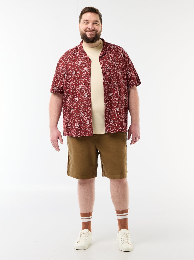 Chemise manches courtes à motif Rouge - Kiabi