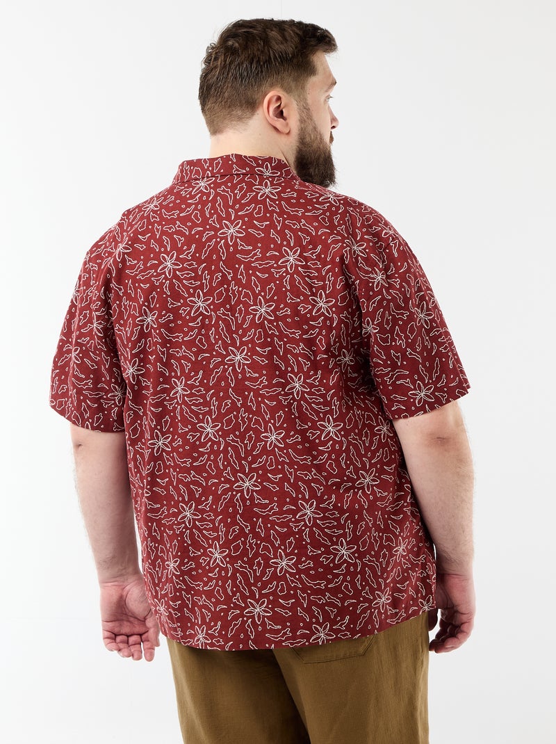 Chemise manches courtes à motif Rouge - Kiabi
