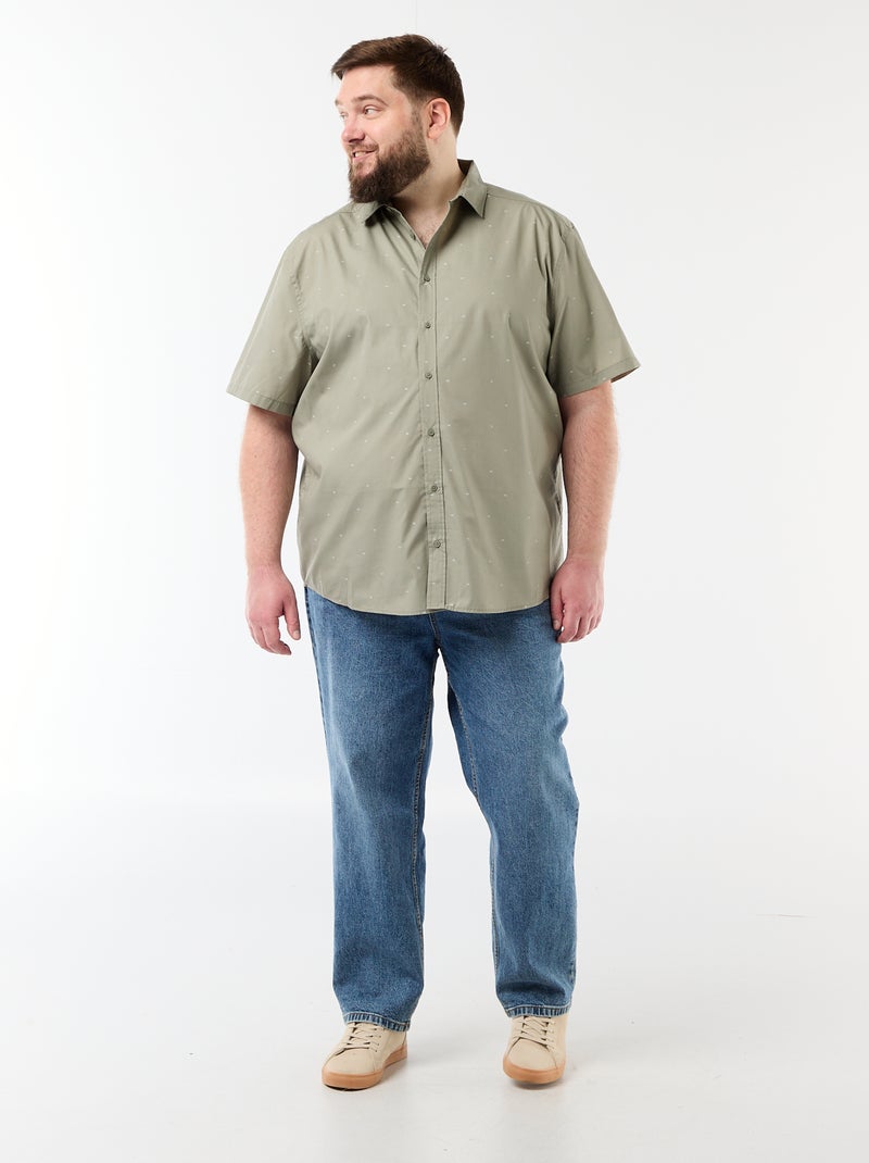 Chemise manches courtes à motif Vert - Kiabi