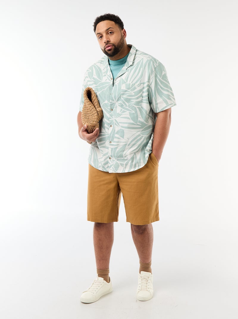 Chemise manches courtes à motif Vert - Kiabi