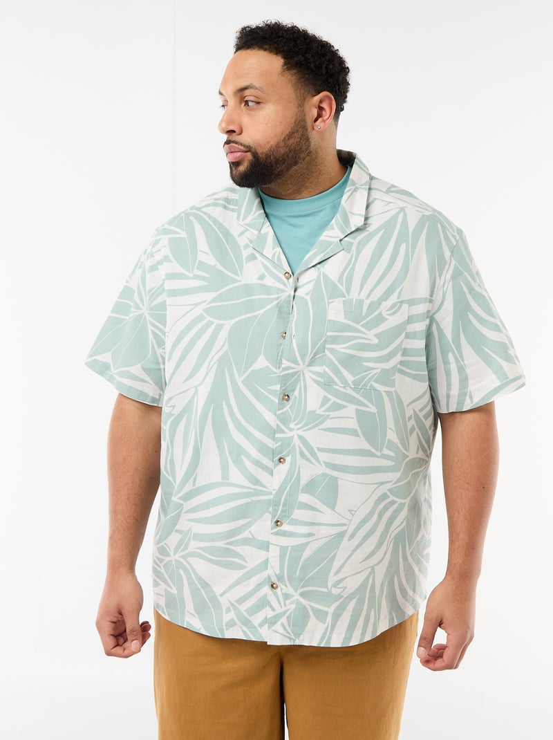 Chemise manches courtes à motif Vert - Kiabi