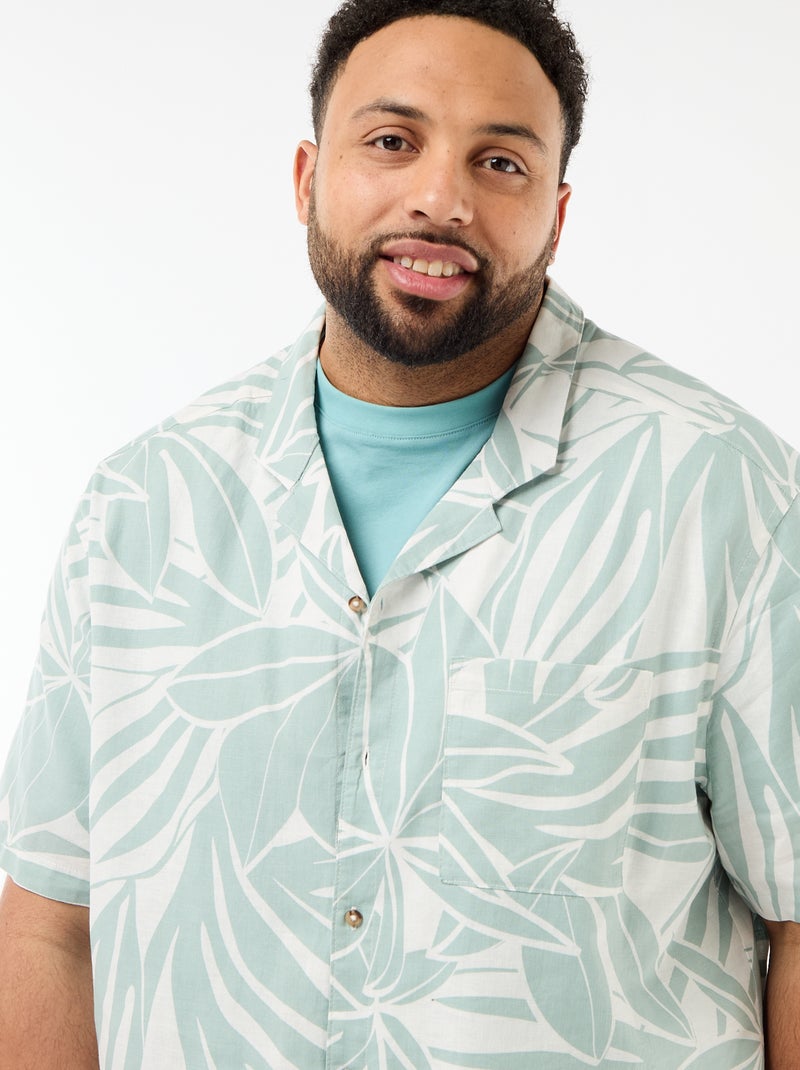 Chemise manches courtes à motif Vert - Kiabi