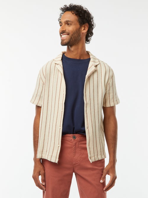Chemise manches courtes à rayures - Kiabi