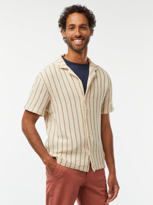 Chemise manches courtes à rayures - Kiabi