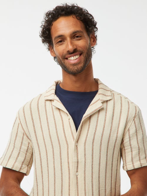 Chemise manches courtes à rayures - Kiabi