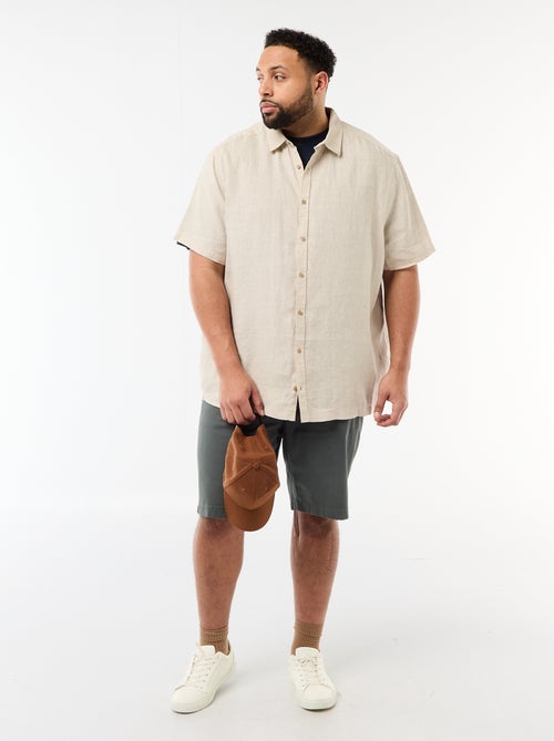 Chemise manches courtes en lin - Kiabi