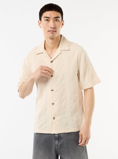 Chemise manches courtes en maille fantaisie - Kiabi