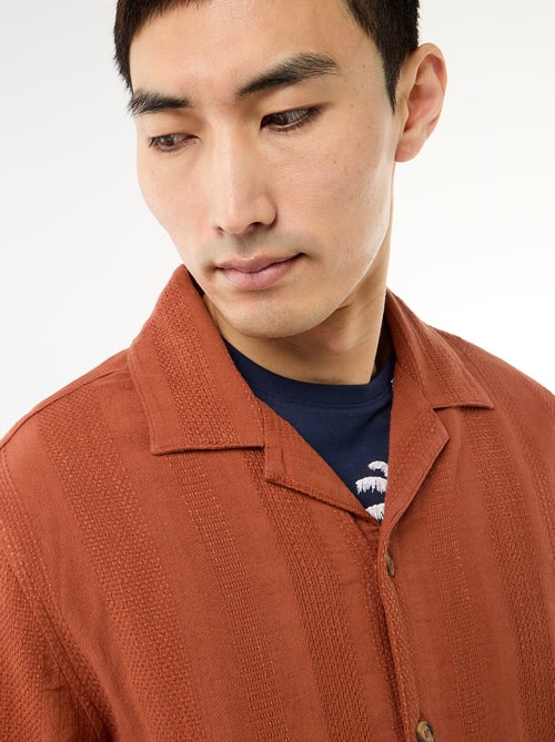 Chemise manches courtes en maille fantaisie - Kiabi