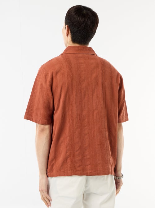 Chemise manches courtes en maille fantaisie - Kiabi