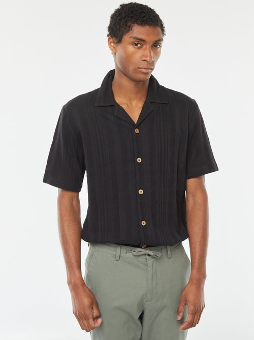 Chemise manches courtes en maille fantaisie - Kiabi