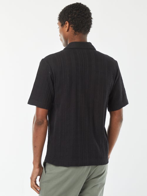 Chemise manches courtes en maille fantaisie - Kiabi