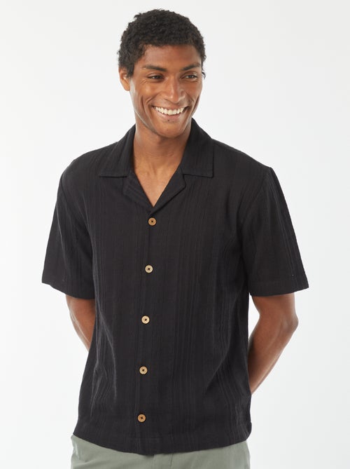 Chemise manches courtes en maille fantaisie - Kiabi