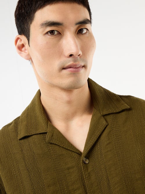 Chemise manches courtes en maille fantaisie - Kiabi