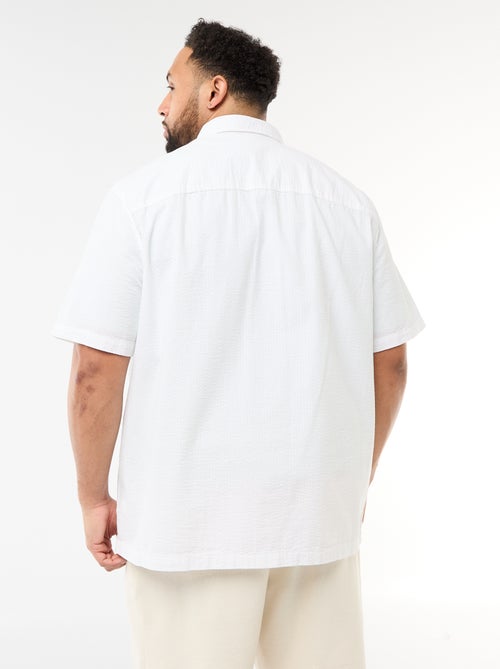 Chemise manches courtes en matière crépon - Kiabi