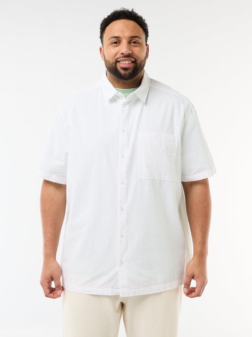 Chemise manches courtes en matière crépon - Kiabi