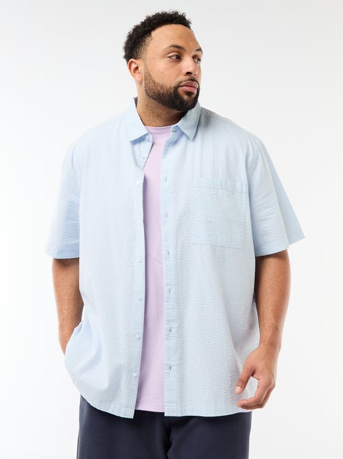 Chemise manches courtes en matière crépon - Kiabi