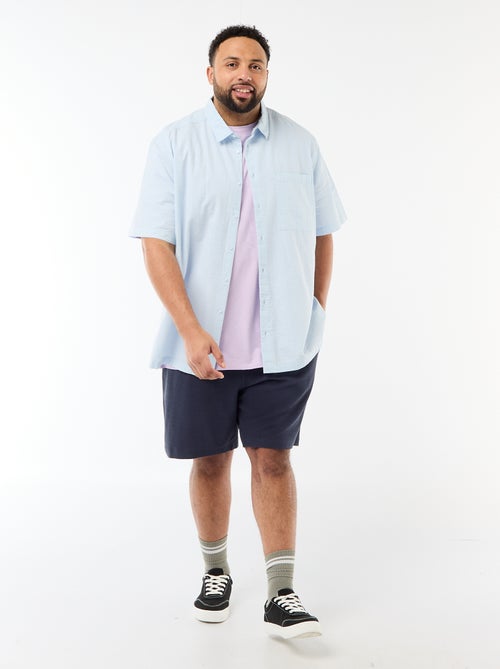 Chemise manches courtes en matière crépon - Kiabi