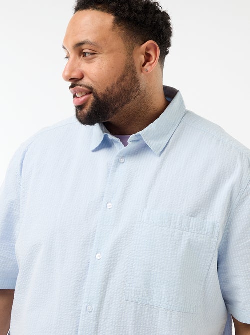Chemise manches courtes en matière crépon - Kiabi