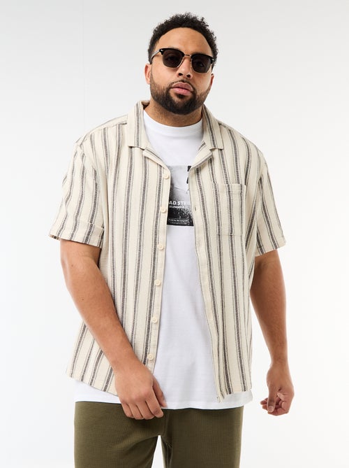 Chemise manches courtes rayée - Kiabi