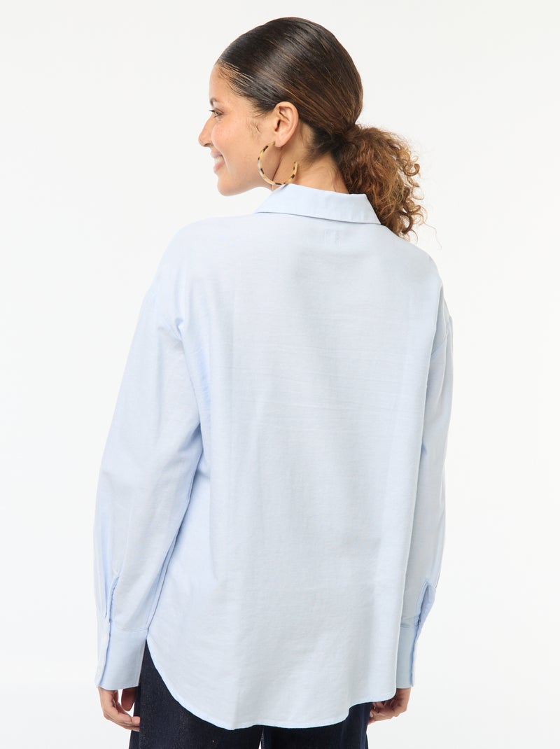 Chemise manches longues oxford Bleu - Kiabi