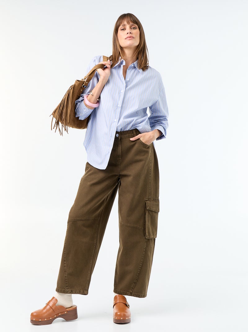 Chemise manches longues rayée Bleu - Kiabi
