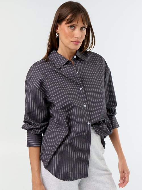 Chemise manches longues rayée - Kiabi