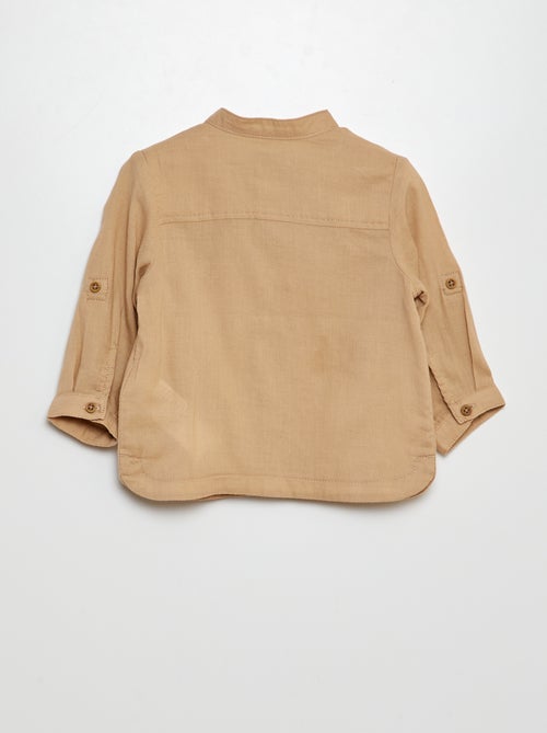 Chemise matière légère col mao - Kiabi