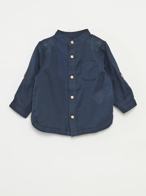 Chemise matière légère col mao - Kiabi