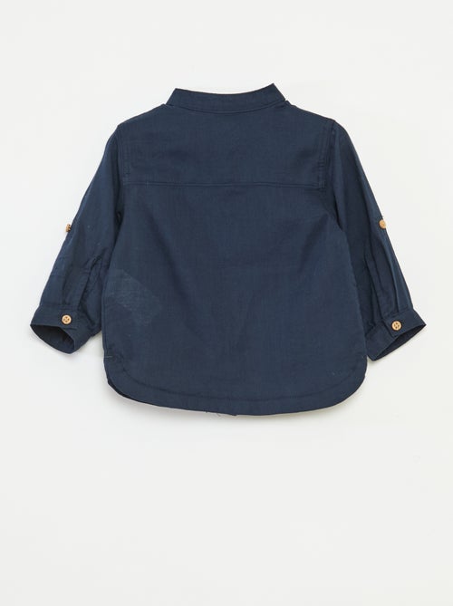 Chemise matière légère col mao - Kiabi