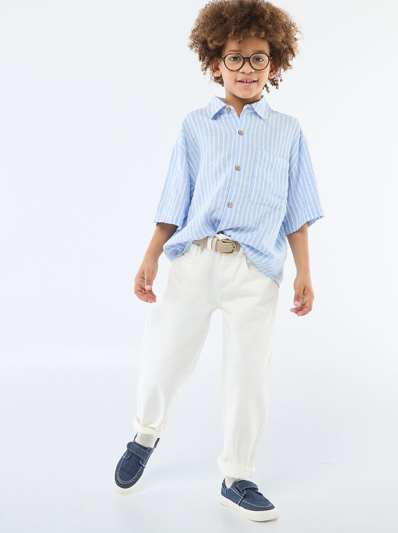 Chemise oversize rayée Bleu - Kiabi