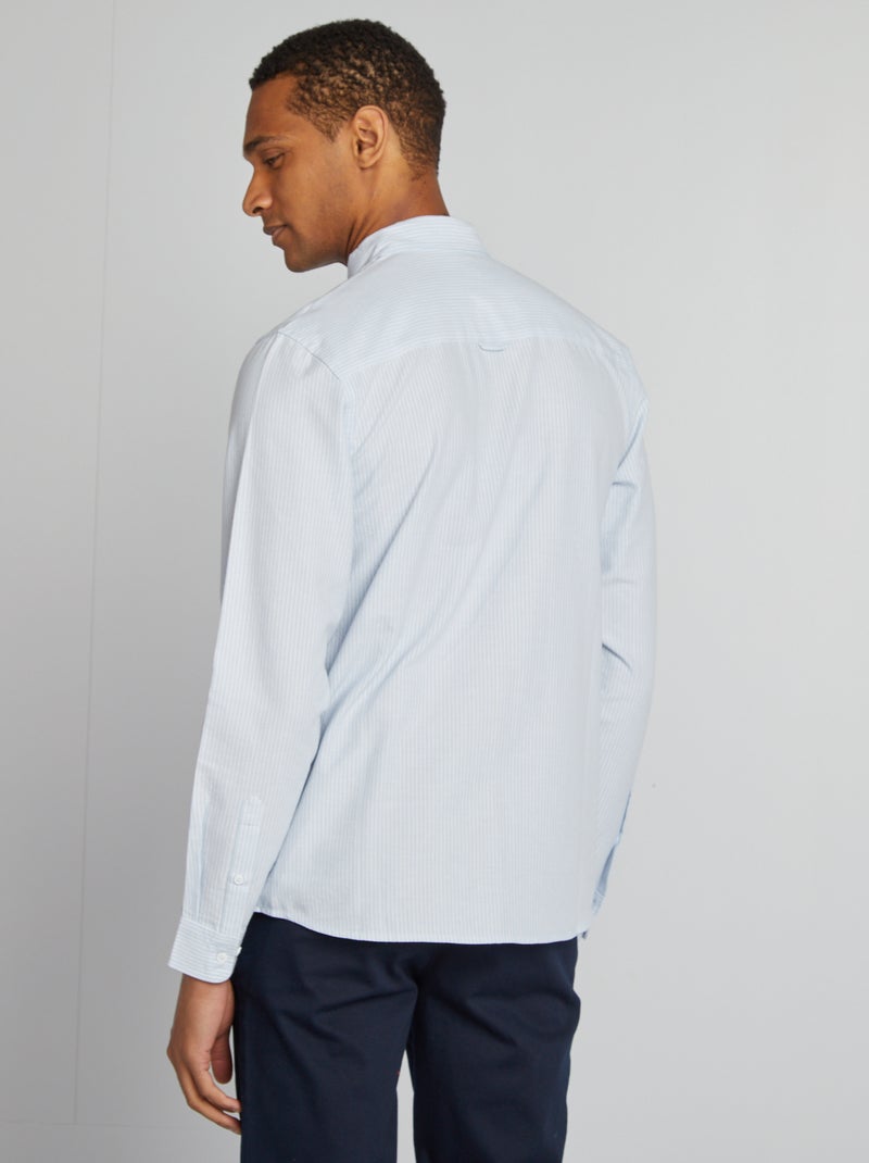 Chemise Oxford à motif Bleu - Kiabi