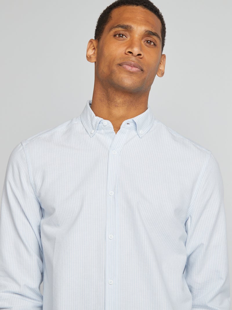 Chemise Oxford à motif Bleu - Kiabi