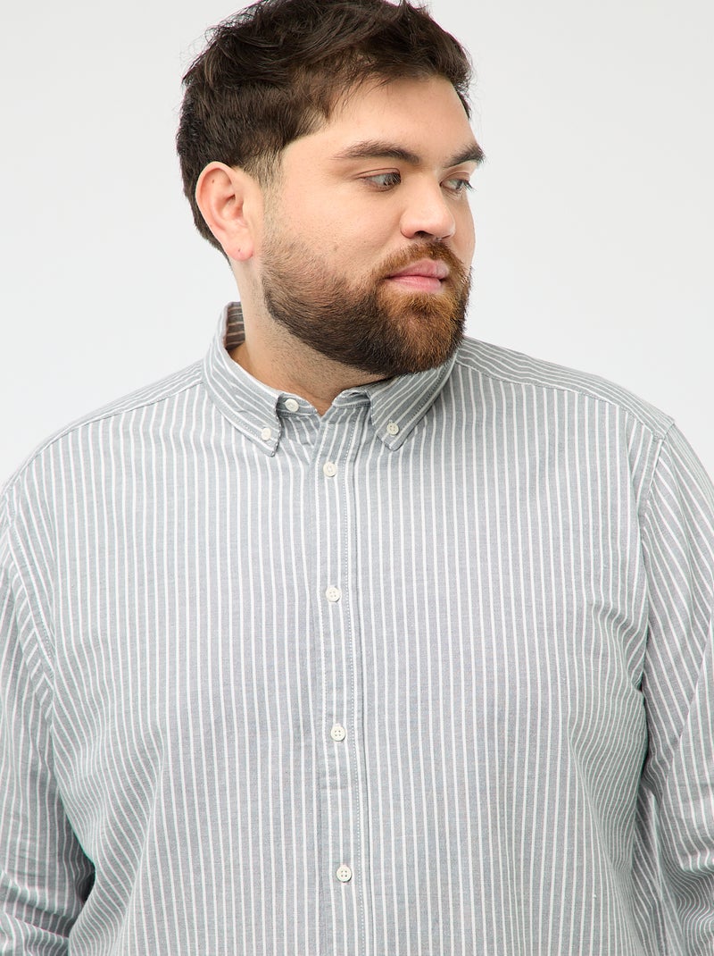 Chemise oxford à motif rayé Vert - Kiabi