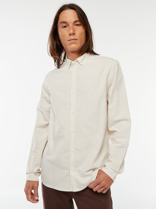Chemise Oxford avec motif à rayures - Kiabi