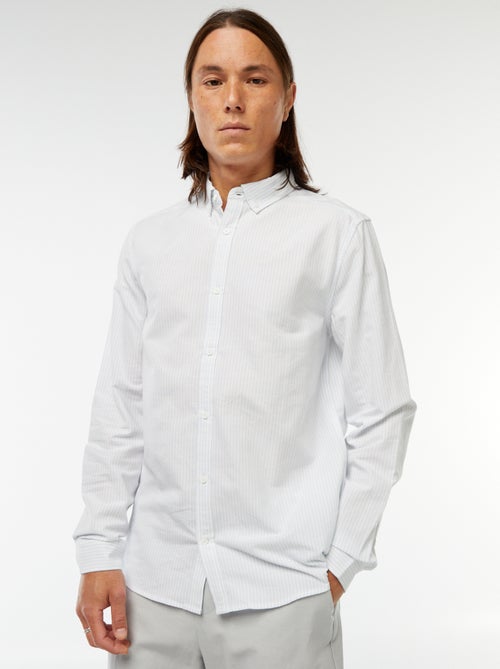 Chemise Oxford avec motif à rayures - Kiabi