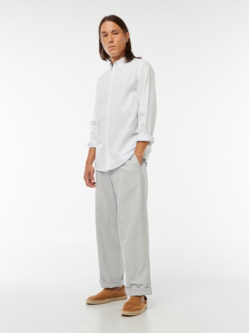 Chemise Oxford avec motif à rayures - Kiabi