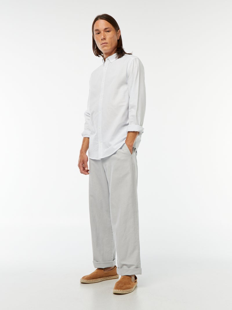 Chemise Oxford avec motif à rayures Bleu - Kiabi