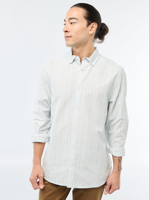 Chemise Oxford avec motif à rayures - Kiabi