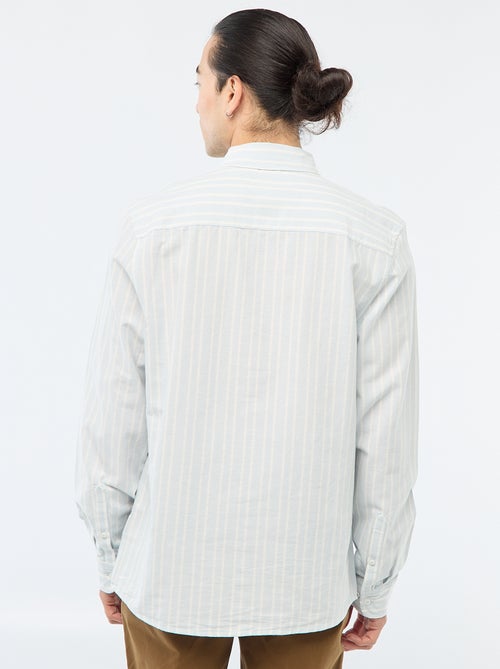 Chemise Oxford avec motif à rayures - Kiabi