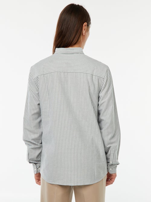 Chemise Oxford avec motif à rayures - Kiabi