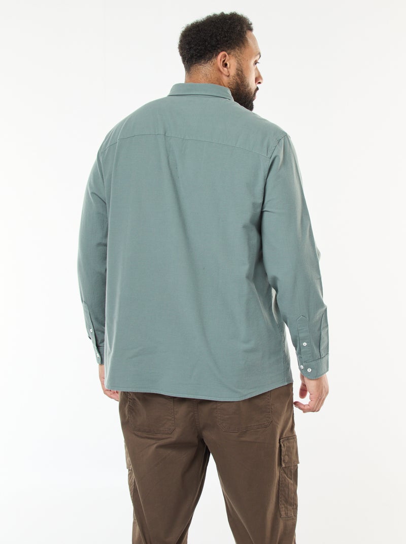 Chemise oxford droite unie Vert - Kiabi